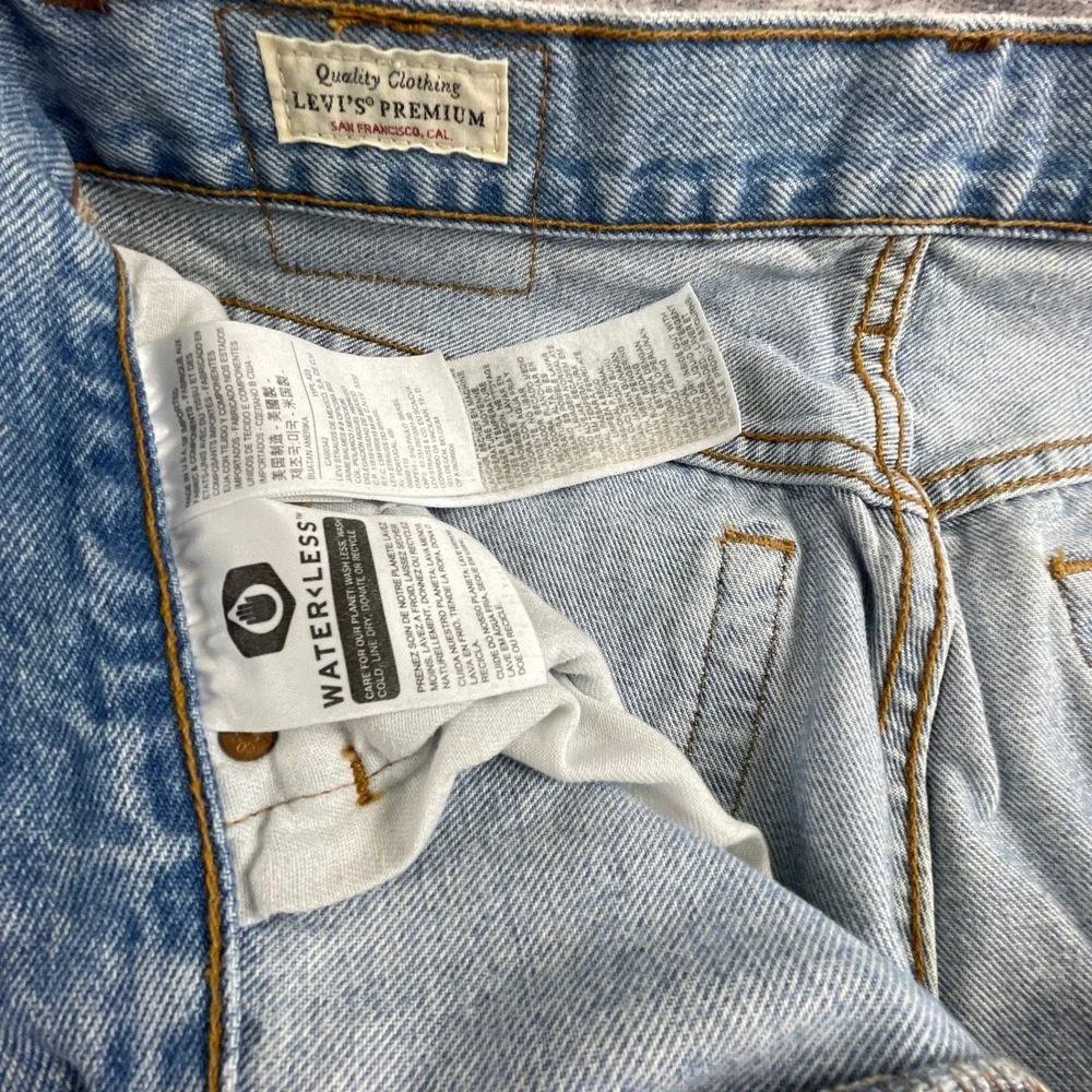 Levi's Mens W28 L30 501 Original Fit Distressed Jeans Light Blue Denim Ripped